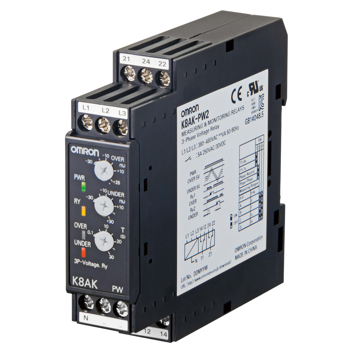 Omron 3-Ph Voltage Relay K8AK-PW