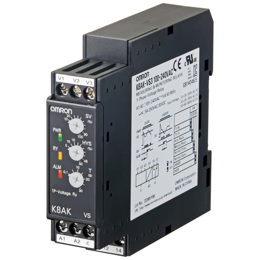Omron 1-ph Voltage Monitoring Relay K8AK-VS