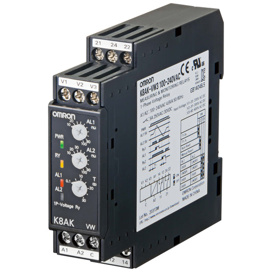 Omron 1-ph Overvoltage & Undervoltage Monitoring Relay K8AK-VW