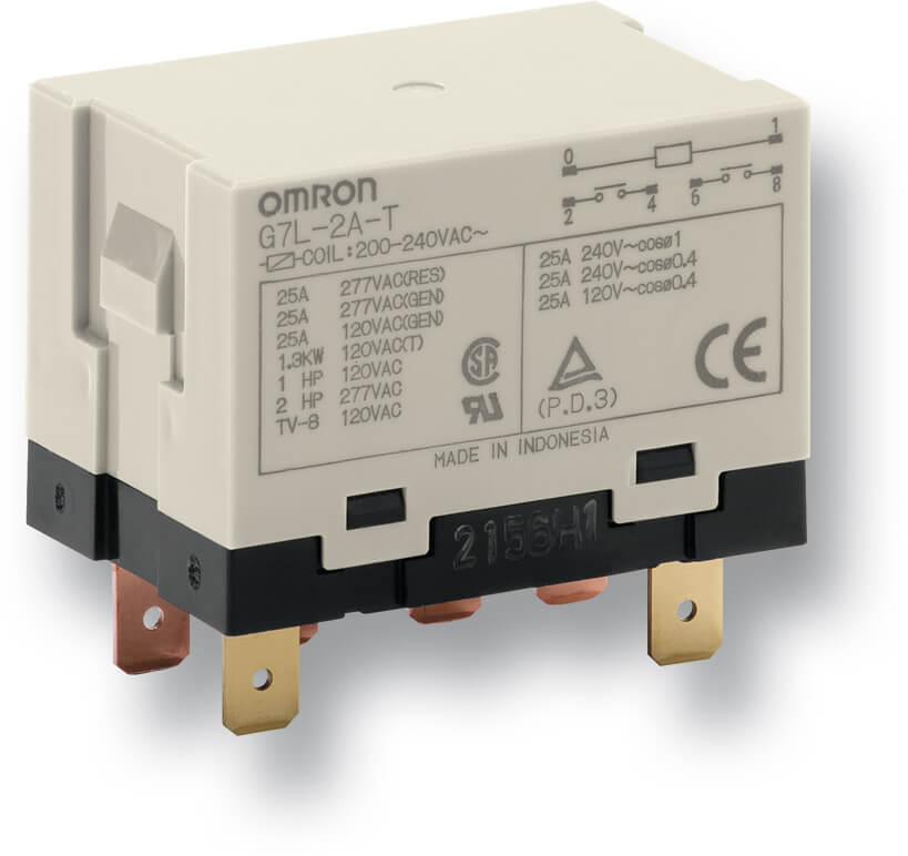 Omron G7L Power Relays 1-Pole (30A) 2-Pole (25A)