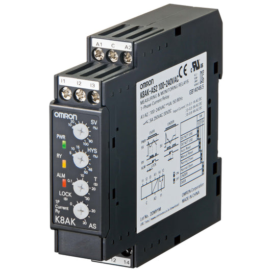 Omron 1-ph Current Monitoring Relay K8AK-AS