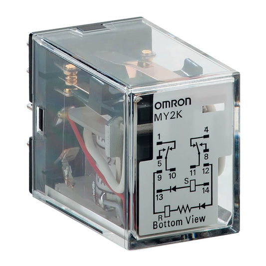 Omron Miniature Power Latching Relays, MY2K, DPDT, 3A